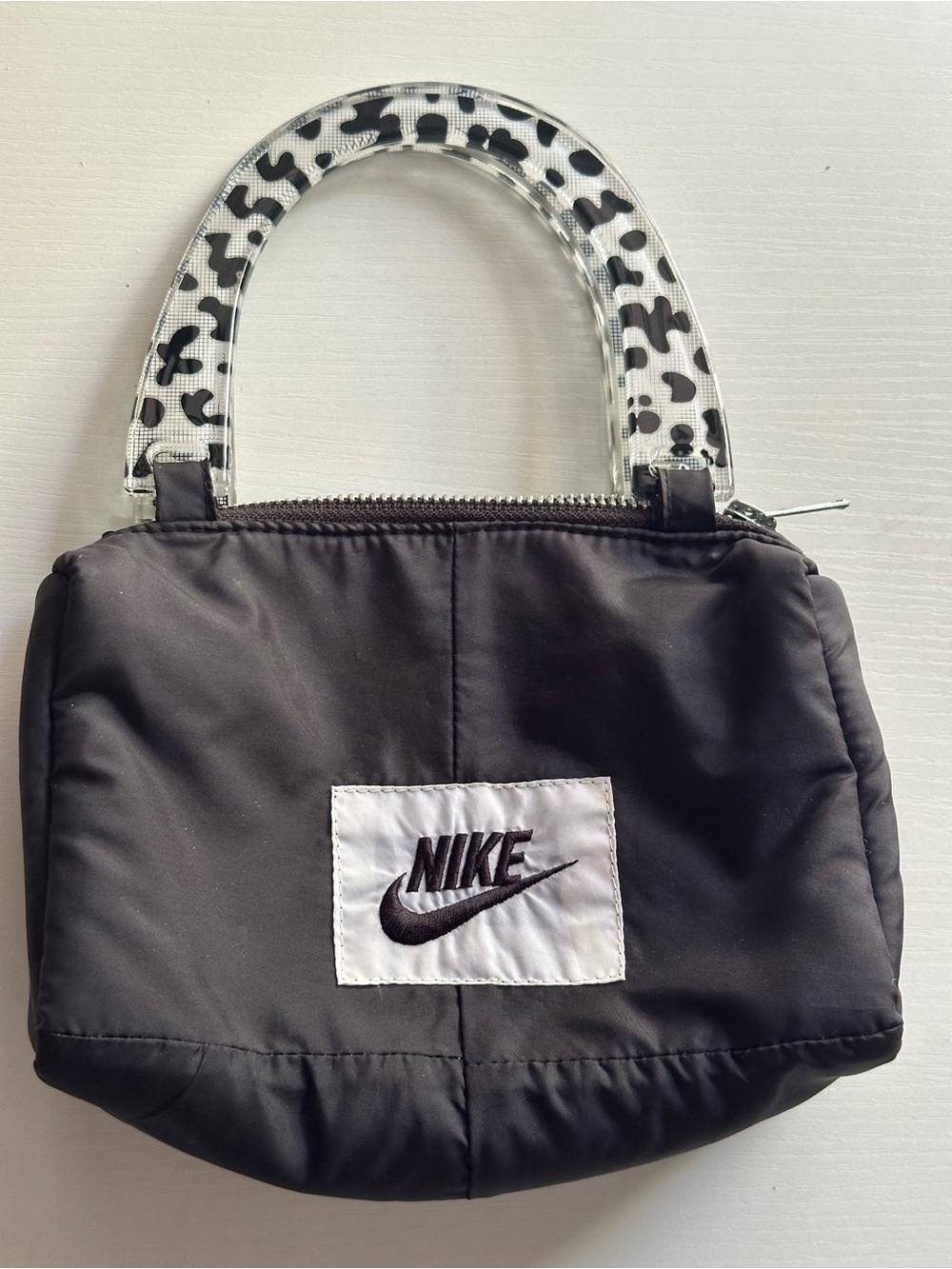 Nike Black Mini Tote with Patterned Clear Handles